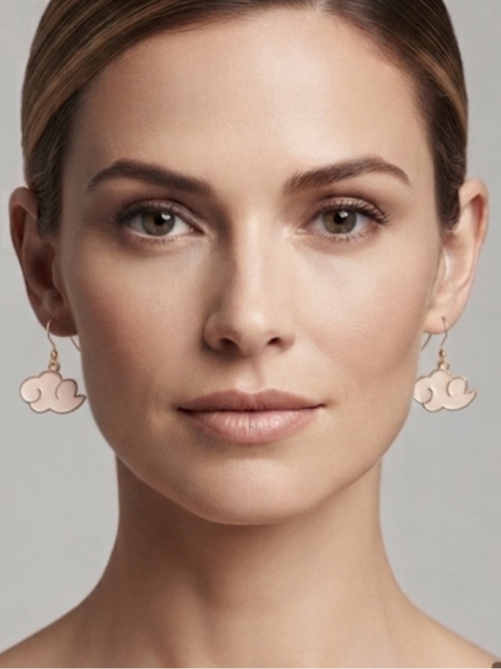 Pink Cloud Enamel Drop Earrings
